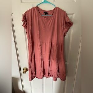 Jcrew Pink Tiered Summer Dress with ruffle detail on sleeves